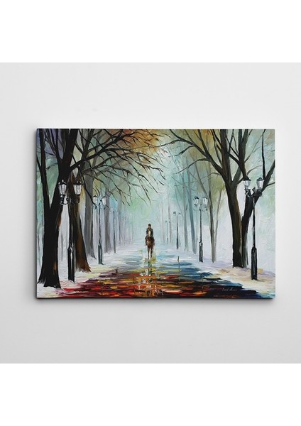 Atlı ve Yol Yağlıboya Reprodüksiyon Kanvas Tablo