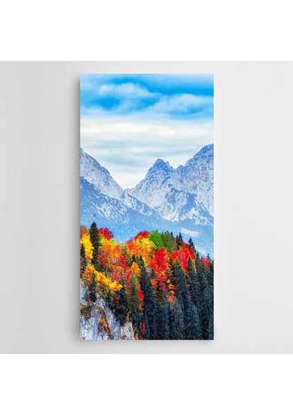 Renkli Çam Ağaçları Kanvas Tablo
