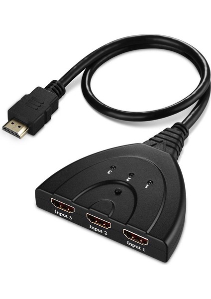 3 Port Kablolu HDMI Switch Çoklayıcı Çoğaltıcı Splitter 3 Giriş 1 Çıkış