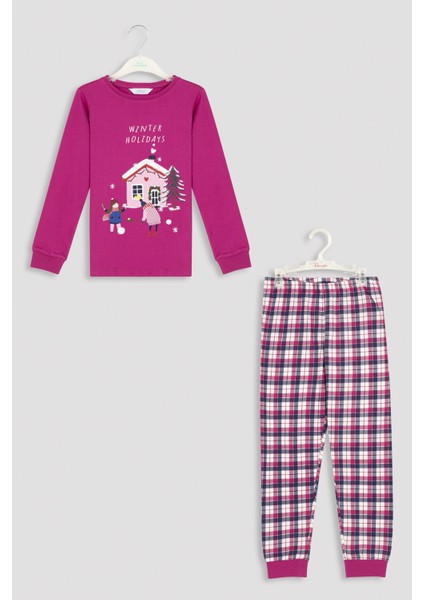 Çok Renkli Kız Çocuk Holiday Pijama Takımı