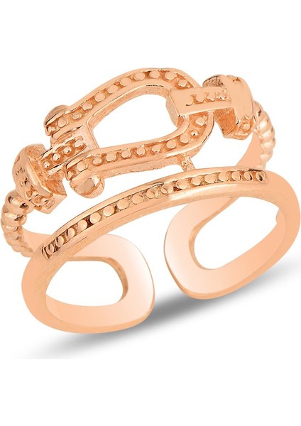 Gümüş Rose Kemer Modeli Ayarlamalı Yüzük