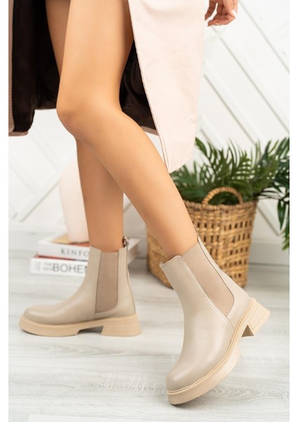Çift Lastikli Sade Yeni Trend Deri Oropedik Kadın Bot fiyatları