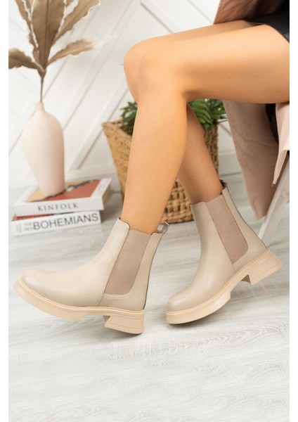 Çift Lastikli Sade Yeni Trend Deri Oropedik Kadın Bot modelleri