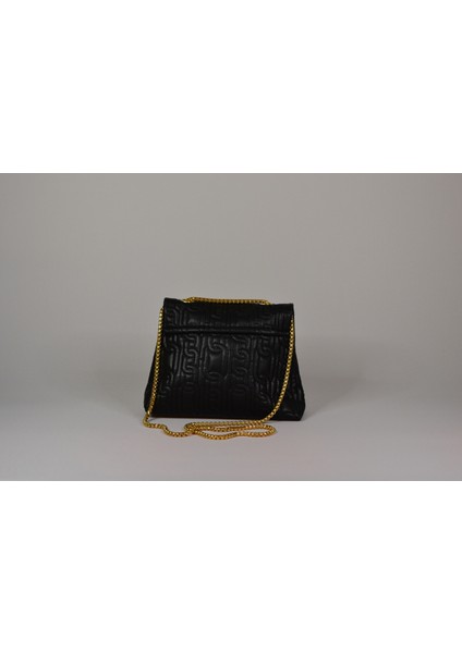 2348 Kare Toka Katlın Zincir Askı Kadın Çapraz Çanta Omuz Çantası - Liva - 2348 - Siyah modelleri