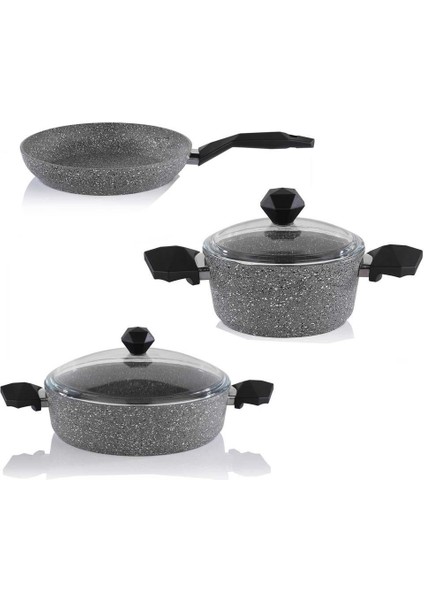 Granit 26 cm Karnıyarık Tava ve 24 cm Derin Tencere