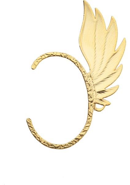 Kadın Mat Altın Renk Kaplama Sol Kulak Geçirmeli Model Yaprak Formlu Ear Cuff Küpe indirimleri