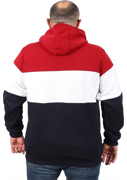 Büyük Beden Parçalı Kapüşonlu Sweat 22736 Bordo fiyatları