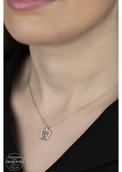 Taşlı Gümüş Melek Bayan Kolye fiyatları