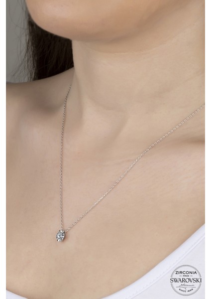 Taşlı Gümüş Tektaş Kadın Kolye fiyatları