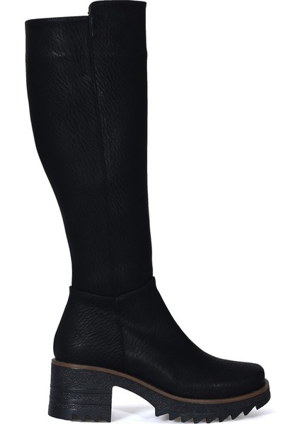 Siyah Kapital Topuklu Kadın Çizme