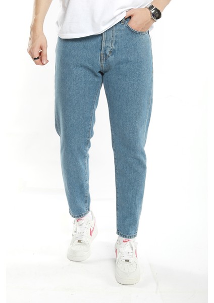 The Trend Man Mavi Taşlamasız Boyfriend Jeans Pantolon