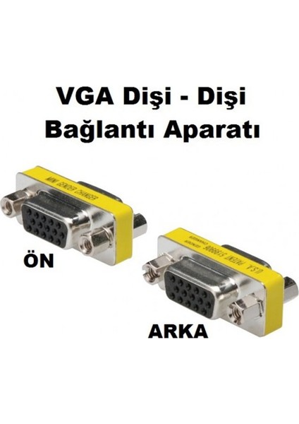 VGA 15 Pin Dişi Dişi Çevirici Dönüştürücü VGA Uzatma Aparatı
