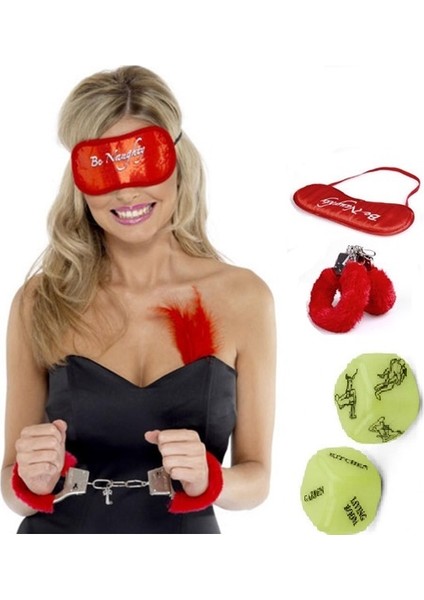 Kamasutra Aşk Seti - Kelepçe - Zar- Tüy- Göz Bandı (Clz)