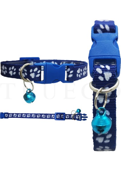 Pati Desen Kedi ve Köpek Boyun Tasması Mavi