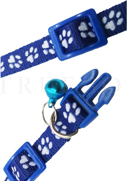Pati Desen Kedi ve Köpek Boyun Tasması Mavi
