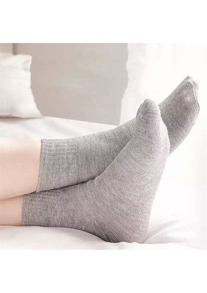 12'li Unisex Çok Renkli Çizgisiz Pamuklu Bilek Çorap