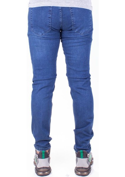 Perm 9133-157 Mavi Düşük Bel Dar Paça Erkek Jeans Pantolon fırsatları