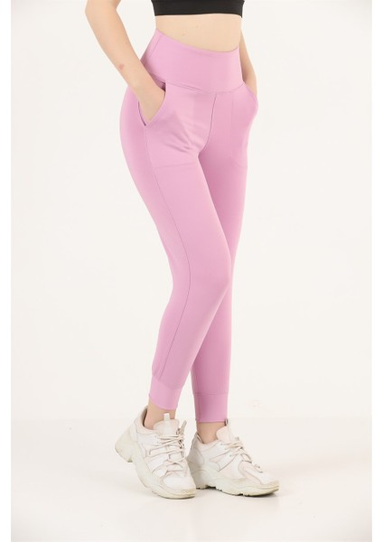 Missmaral Lila Yüksek Bel Jogger Eşofman Altı Joggers Rahat Esnek Şık 1061