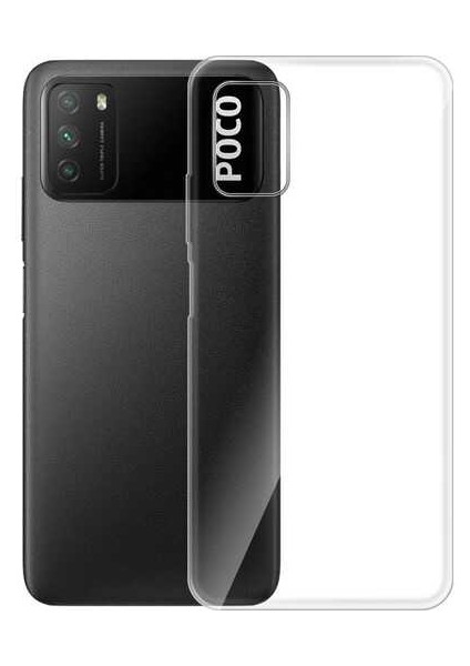 Xiaomi Poco M3 Kılıf Kamera Korumalı Darbe Emici Şeffaf Pürüzsüz Şık Görünüm Parlak Silikon Kapak
