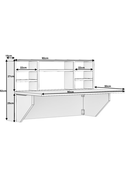 DF01104KD Duvara Monte Pratik Raflı Katlanır Kırma Masa Mutfak ve Yemek Masası fırsatları