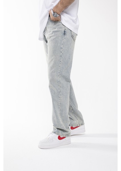 Baggy Düz Koyu Buz Mavi Uzun Paça Boyfriend Jeans Pantolon modelleri