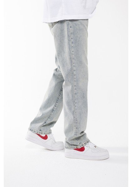 Baggy Düz Koyu Buz Mavi Uzun Paça Boyfriend Jeans Pantolon indirimleri