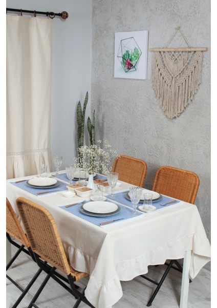Amerikan Servisi Pötikare Fistolu 4 Lü Retro 30X45 cm Mavi