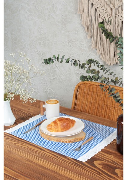 Amerikan Servisi Pötikare Fistolu 4 Lü Retro 30X45 cm Mavi modelleri