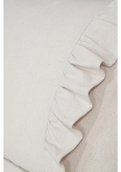 Naturel Fırfırlı Yatak Örtüsü Takımı Çift Kişilik Vintage 220X240 cm fırsatları