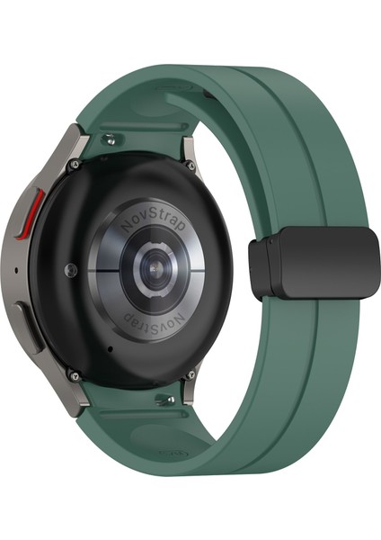 Samsung Galaxy Watch 5 Seri 40MM 44MM Uyumlu Kordon Metal Magnet D Tokalı Silikon Kayış