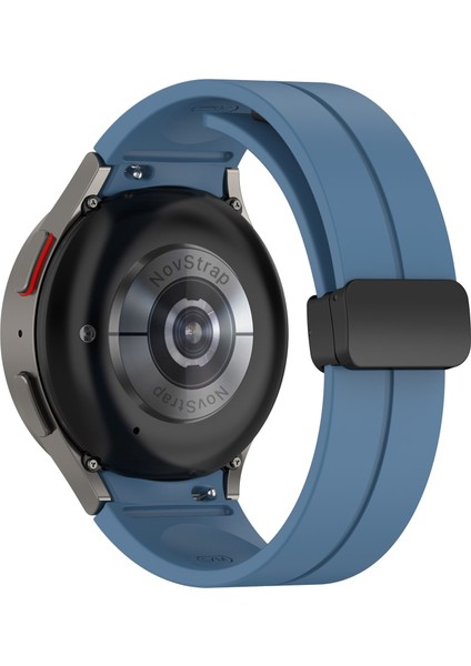 Samsung Galaxy Watch 5 Seri 40MM 44MM Uyumlu Kordon Metal Magnet D Tokalı Silikon Kayış