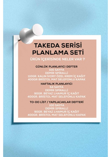 Planlama Seti 3 Ayrı Özel Ürün Günlük Planlayıcı + Haftalık Planlayıcı + To-Do List