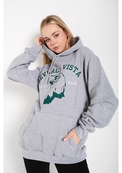 Kadın Beverly Vista Baskılı Oversize Sweatshirt