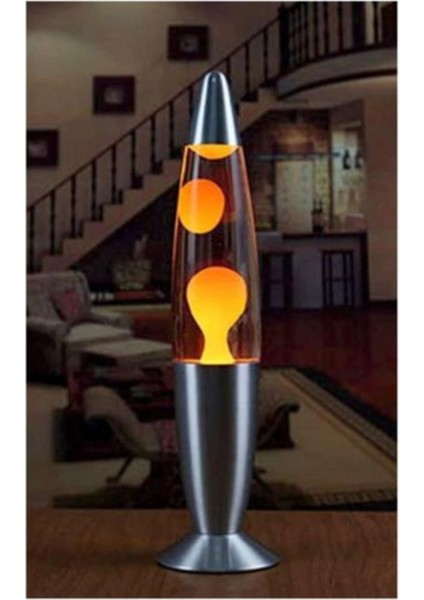 Dekoratif Ev Hediyesi Büyük Boy Konsept Büyük Boy Lav Lambası Lava Lamp Konsept 41 cm Turuncu