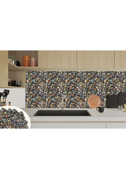 Kendinden Yapışkanlı Çakıl Taşı Desenli Pvc Karo 30X30 cm 4'lü 0,36 M2