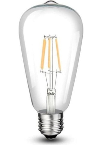 CT-4353 8W/7000K St-64 Uzun Filament LED Ampul (BEYAZ-12ADET)