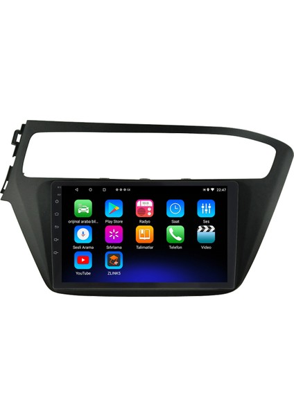 Hyundai I20 Android 12 Kablosuz Carplay Navigasyon Multimedya Ekran Teyp - MY-0609W-HYUNDAİ I20