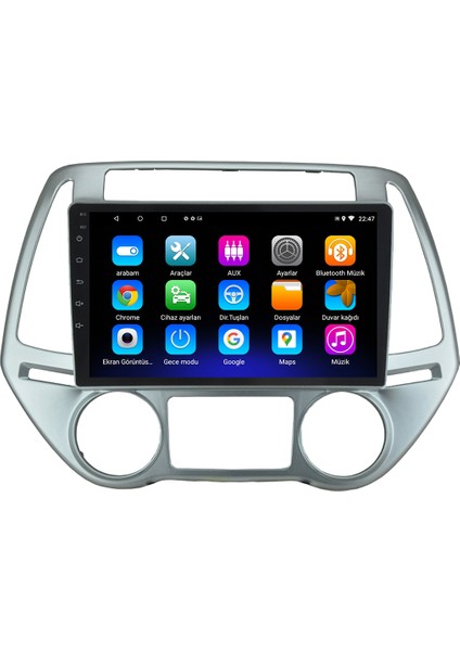 Hyundai I20 Android 12 Kablosuz Carplay Navigasyon Multimedya Ekran Teyp - MY-0609W-HYUNDAİ I20