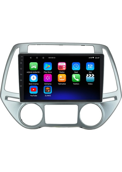 Hyundai I20 Android 12 Kablosuz Carplay Navigasyon Multimedya Ekran Teyp - MY-0609W-HYUNDAİ I20