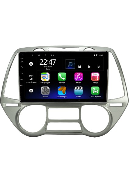 Hyundai I20 Android 12 Kablosuz Carplay Navigasyon Multimedya Ekran Teyp - MY-0609W-HYUNDAİ I20