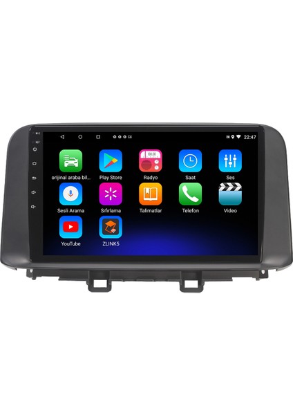 Hyundai Kona Android 12 Kablosuz Carplay Navigasyon Multimedya Ekran Teyp - MY-0609W-HYUNDAİ Kona