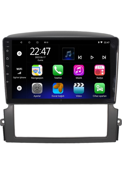 Kia Sorento Android 12 Kablosuz Carplay Navigasyon Multimedya Ekran Teyp - MY-0609W-KİO Sorento