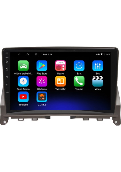 Mercedes C180 Android 12 Kablosuz Carplay Navigasyon Multimedya Ekran Teyp - MY-0609W-MERCEDES C-180