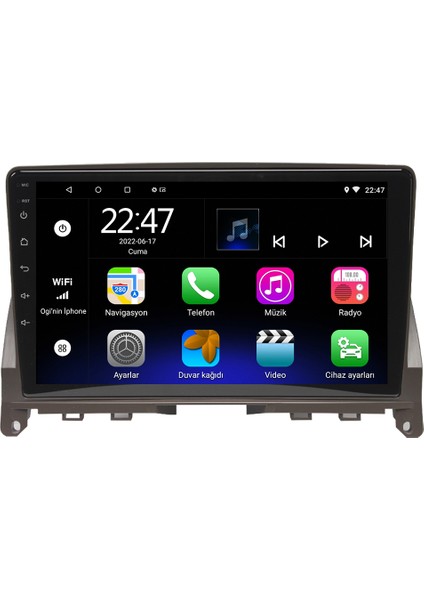 Mercedes C180 Android 12 Kablosuz Carplay Navigasyon Multimedya Ekran Teyp - MY-0609W-MERCEDES C-180