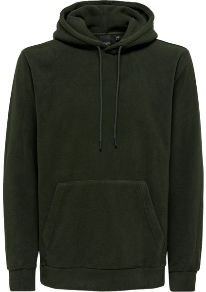 Only & Sons Kapüşon Yaka Koyu Gri Erkek Sweatshirt 22022626_ONSNIKOLAI Reg Fleece Hood