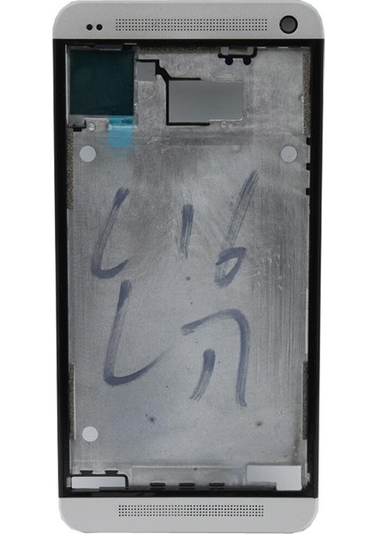 Htc One M7 Orta Kasa Ön Kapak Gümüş