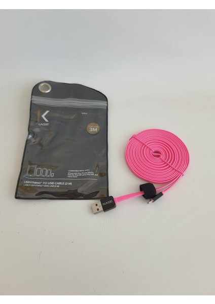 Lightning Şarj Data Kablosu 3mt Pembe