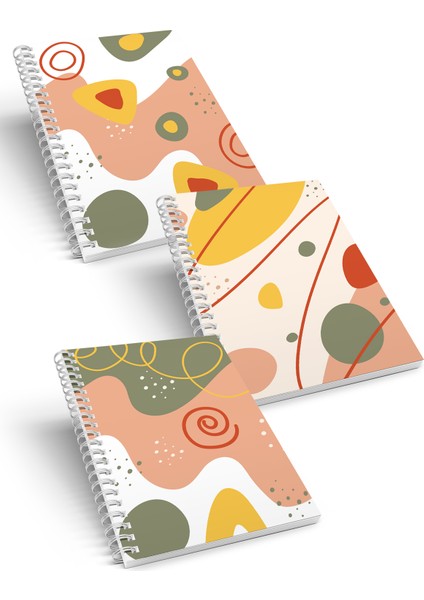 3'lü Spiralli Çizgili Defter Seti A5 (15X21CM)