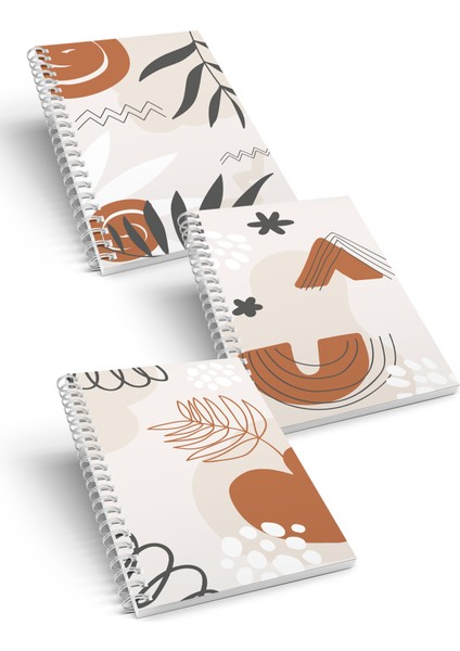 3'lü Spiralli Çizgisiz Defter Seti - Wanderlust Series A5 (15X21CM)
