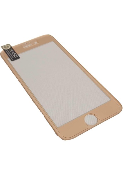 iPhone 6/7/8 Uyumlu Metal Kenarlı Cam Koruyucu Gold